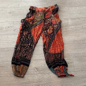 Like New Free People Bohemian Multicolor harem Patchwork Pants